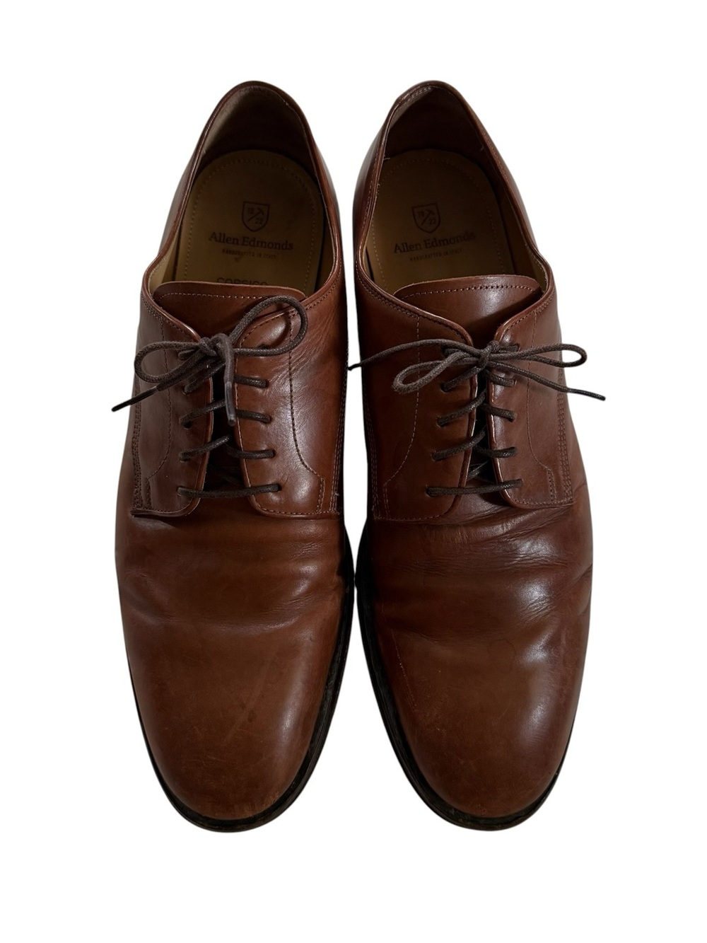 Allen Edmonds Corsico Handcrafted in Italy Brown Leather Dress Shoes Size 11.5 D